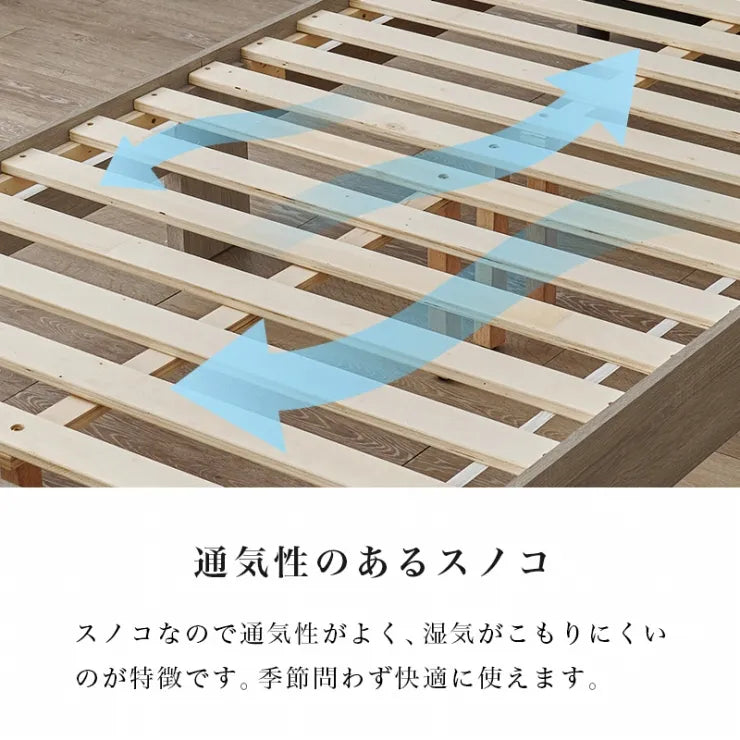 マットレス付きシングルベッド RB-17173302S 幅106cm 奥行き209cm 高さ81cm 床面高さ29cm