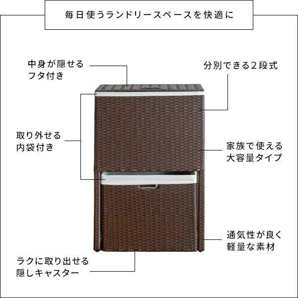 ランドリーボックス Diario ディアリオ RB-500 幅50cm 奥行き25cm 高さ80cm