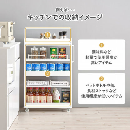 隙間収納ワゴン RCC-1532 幅12cm 奥行き55cm 高さ85cm