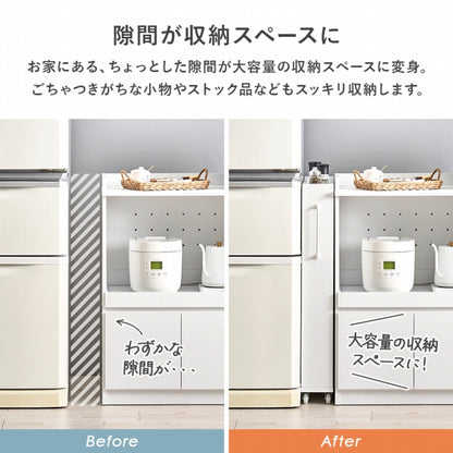 隙間収納ワゴン RCC-1532 幅12cm 奥行き55cm 高さ85cm