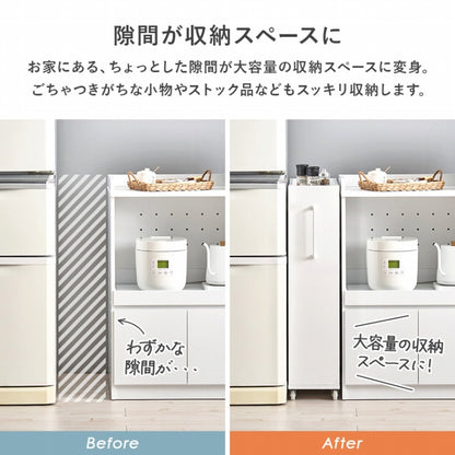 隙間収納ワゴン RCC-1534 幅20cm 奥行き55cm 高さ85cm