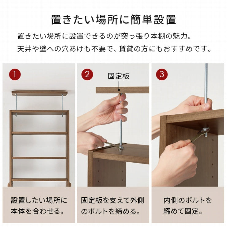 突っ張り壁面収納ラック RCC-1558 幅45cm 奥行き22cm 高さ189～260cm