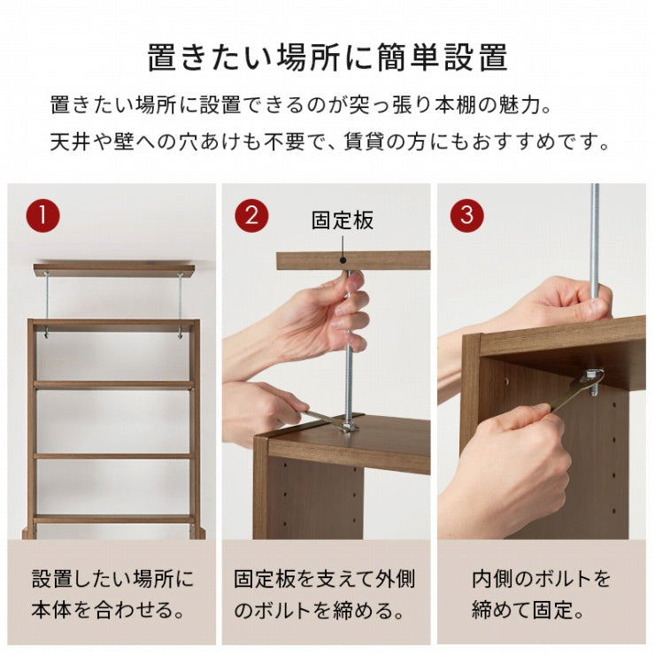 突っ張り壁面収納ラック RCC-1559 幅60cm 奥行き22cm 高さ189～260cm
