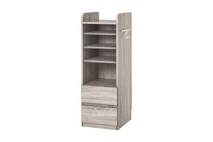 Bibliothèque RCC-1021-L Largeur 55 cm Profondeur 26 cm Hauteur 68 cm Étagère ouverte Élégant Mince Avec roulettes Étagère murale Étagère Cloison Support DVD Porte-revues Rangement d'entrée Bibliothèque Salon Mince Mural