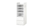Bibliothèque RCC-1021-L Largeur 55 cm Profondeur 26 cm Hauteur 68 cm Étagère ouverte Élégant Mince Avec roulettes Étagère murale Étagère Cloison Support DVD Porte-revues Rangement d'entrée Bibliothèque Salon Mince Mural