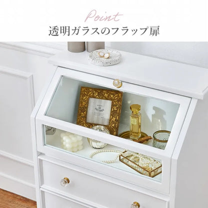 ガラスキャビネット RCC-1787AW 幅60cm 奥行き35cm 高さ90cm