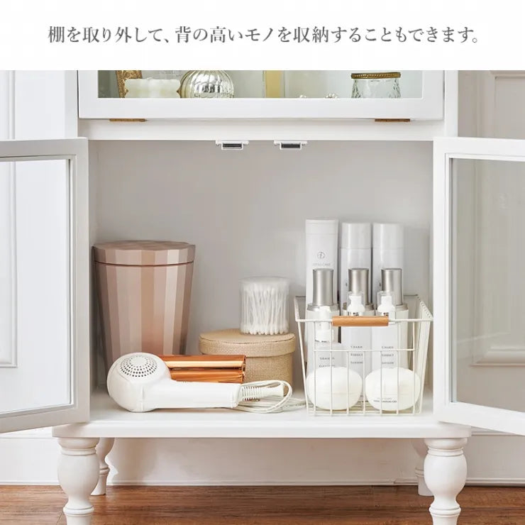 ガラスキャビネット RCC-1788AW 幅60cm 奥行き35cm 高さ90cm