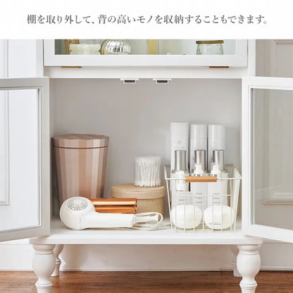 ガラスキャビネット RCC-1788AW 幅60cm 奥行き35cm 高さ90cm