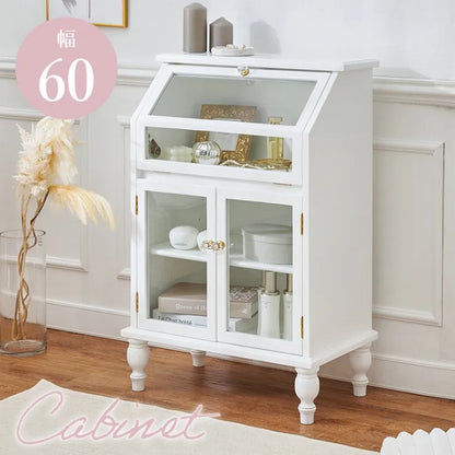 ガラスキャビネット RCC-1788AW 幅60cm 奥行き35cm 高さ90cm