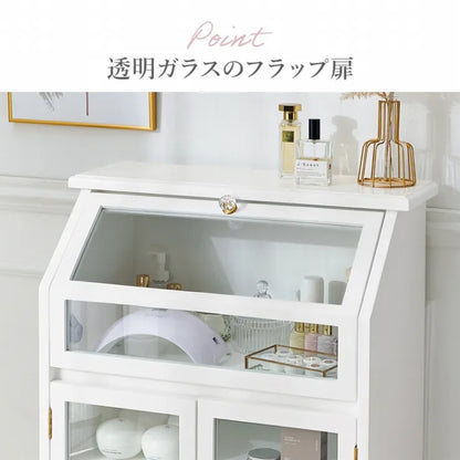 ガラスキャビネット RCC-1788AW 幅60cm 奥行き35cm 高さ90cm