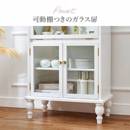 ガラスキャビネット RCC-1788AW 幅60cm 奥行き35cm 高さ90cm