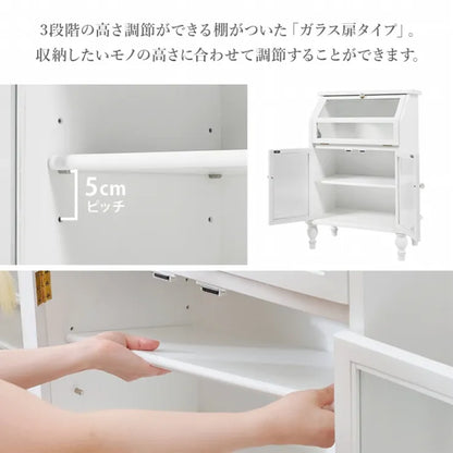 ガラスキャビネット RCC-1788AW 幅60cm 奥行き35cm 高さ90cm