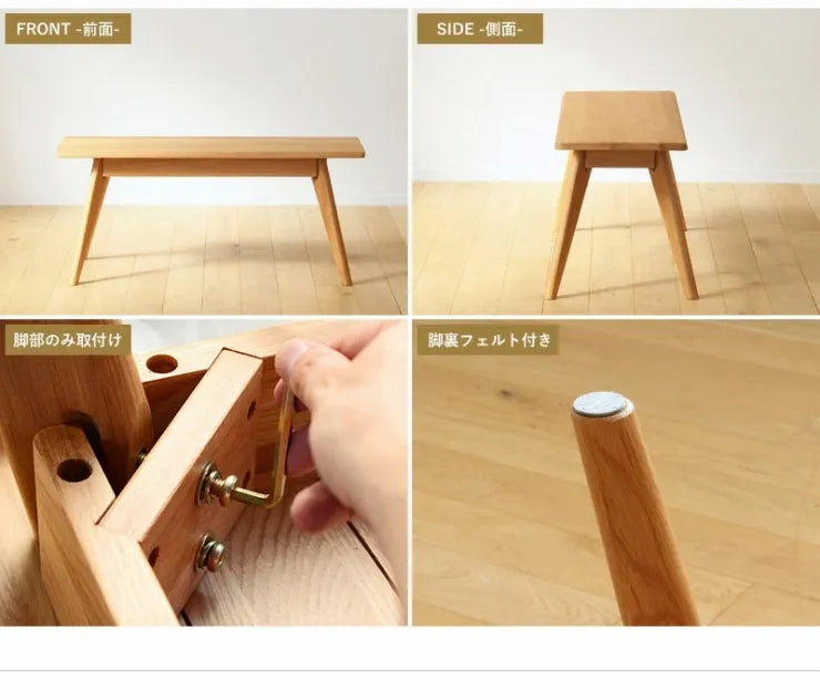 Folding leg table MT-6866 Width 105cm Depth 55cm Height 32(7)cm Folding center table Natural Brown Wooden table Solid Iron Retro Cafe table Wood table Modern Scandinavian Stylish Cute Industrial