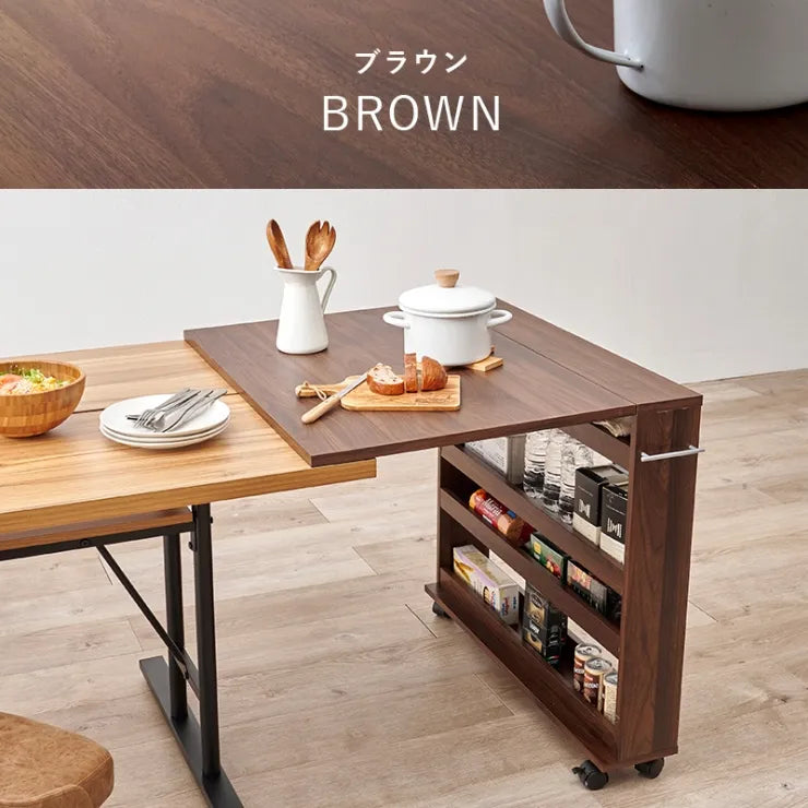 Table pliante MT-6866 Largeur 105 cm Profondeur 55 cm Hauteur 32 (7) cm Table centrale pliante Table en bois marron naturel Fer massif Table de café rétro Table en bois Moderne Scandinave Élégant Mignon Industriel