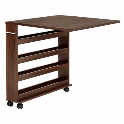 Table pliante MT-6866 Largeur 105 cm Profondeur 55 cm Hauteur 32 (7) cm Table centrale pliante Table en bois marron naturel Fer massif Table de café rétro Table en bois Moderne Scandinave Élégant Mignon Industriel
