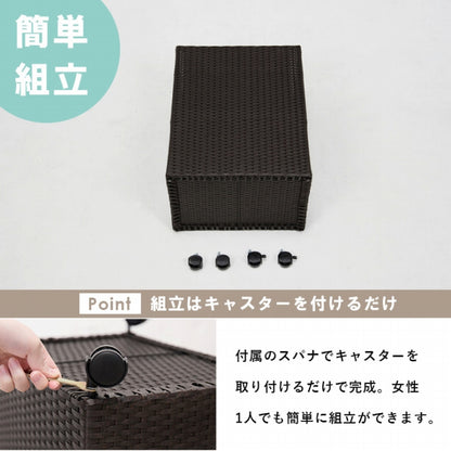 キャスター付き収納ボックス RUD-2422 幅50cm 奥行き38cm 高さ67cm