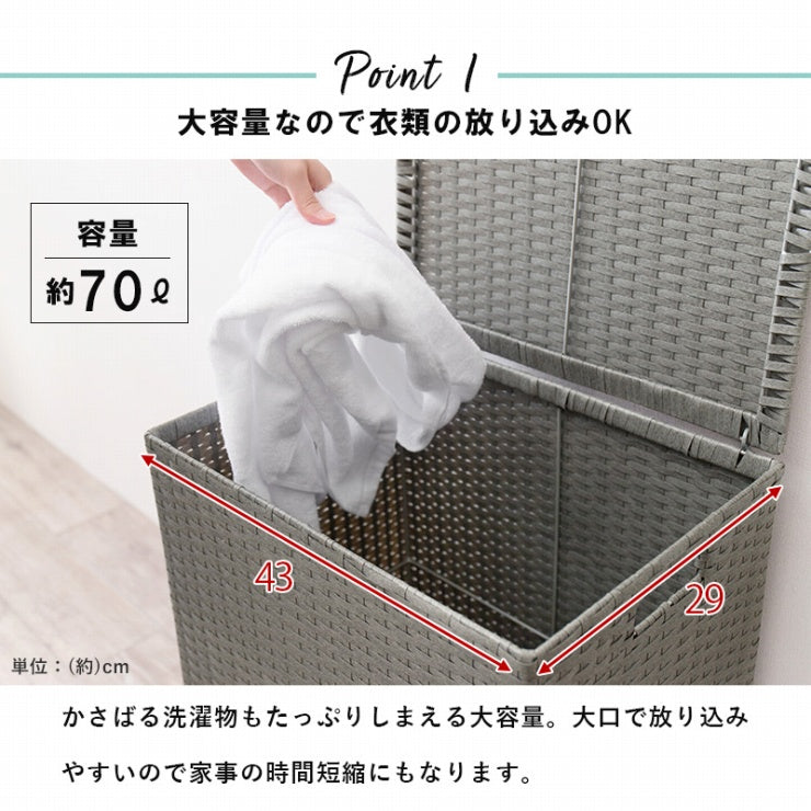 キャスター付き収納ボックス RUD-2422 幅50cm 奥行き38cm 高さ67cm