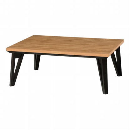 Table pliante MT-6866 Largeur 105 cm Profondeur 55 cm Hauteur 32 (7) cm Table centrale pliante Table en bois marron naturel Fer massif Table de café rétro Table en bois Moderne Scandinave Élégant Mignon Industriel
