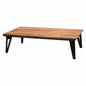 Table pliante MT-6866 Largeur 105 cm Profondeur 55 cm Hauteur 32 (7) cm Table centrale pliante Table en bois marron naturel Fer massif Table de café rétro Table en bois Moderne Scandinave Élégant Mignon Industriel