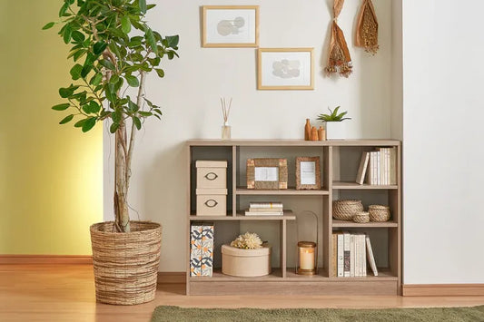 Table pliante MT-6866 Largeur 105 cm Profondeur 55 cm Hauteur 32 (7) cm Table centrale pliante Table en bois marron naturel Fer massif Table de café rétro Table en bois Moderne Scandinave Élégant Mignon Industriel