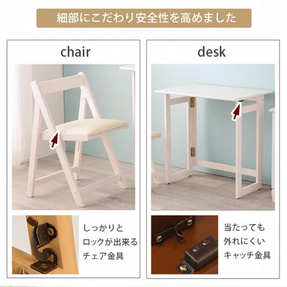 折りたたみデスク&amp;チェア VCT-7699 幅70cm 奥行き45cm 高さ69.5cm