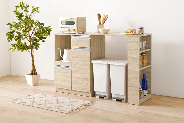 伸縮キッチンカウンター VKC-7142OS 幅75～125cm 奥行き40cm 高さ84cm