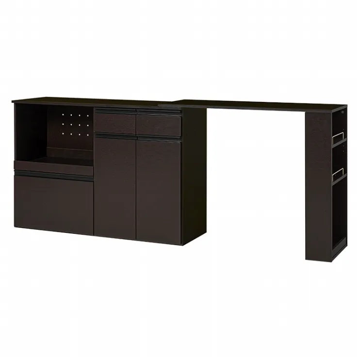 伸縮キッチンカウンター 収納庫タイプ VKC-7156OS 幅133～207cm 奥行き40cm 高さ84cm
