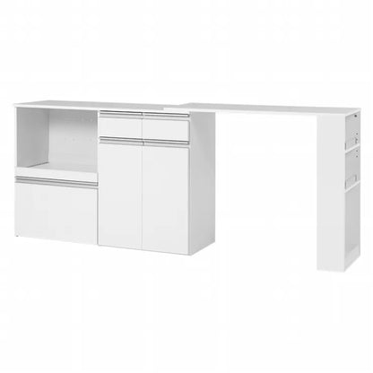伸縮キッチンカウンター 収納庫タイプ VKC-7156OS 幅133～207cm 奥行き40cm 高さ84cm