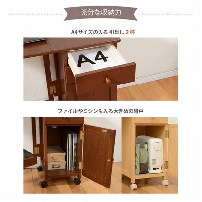 折りたたみデスク VT-7370 幅88cm 奥行き40cm 高さ71cm