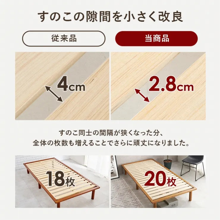 シングルベッド WB-7718S 幅102cm 奥行き210cm 11.5～31.5cm