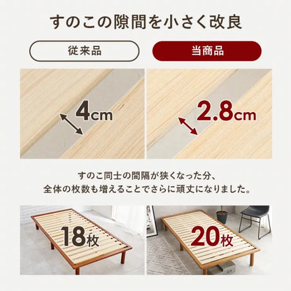 シングルベッド WB-7718S 幅102cm 奥行き210cm 11.5～31.5cm
