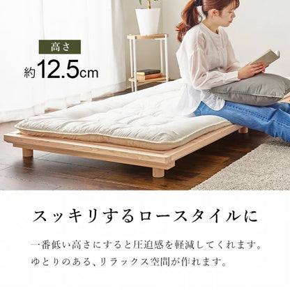 シングルベッド WB-7721S 幅102cm 奥行き210cm 高さ12.5/27.5/32.5cm