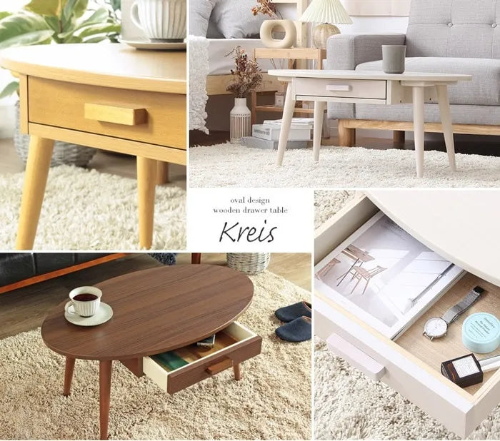 引出し付きリビングテーブル WT-26B 幅80cm 奥行き48cm 高さ37cm