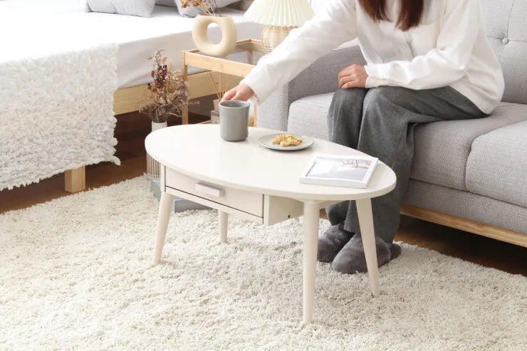 引出し付きリビングテーブル WT-26B 幅80cm 奥行き48cm 高さ37cm