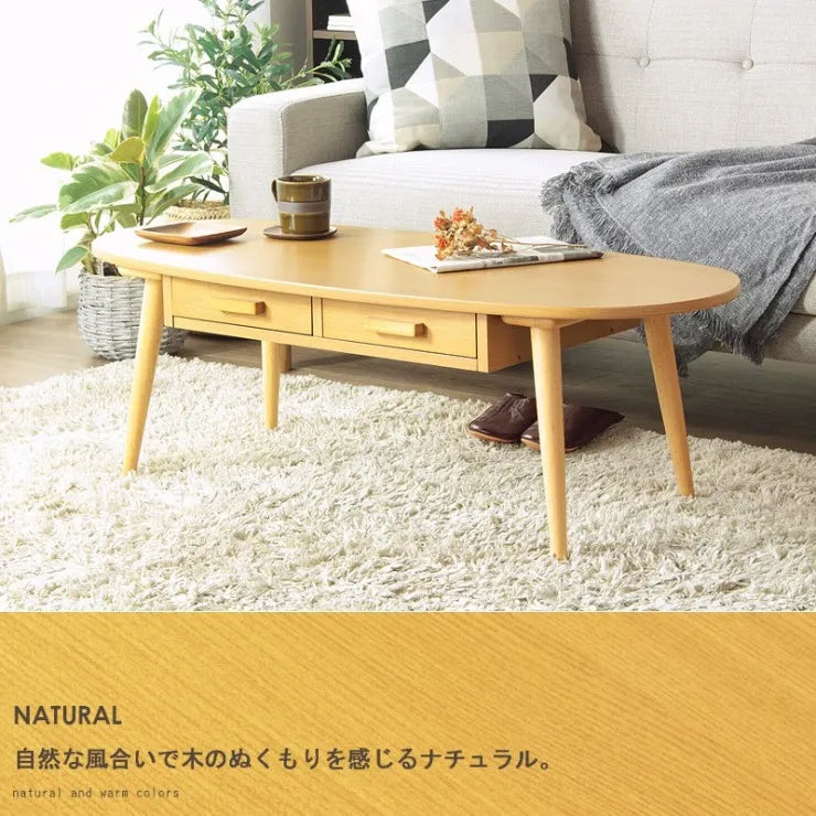 引出し付きリビングテーブル WT-34B 幅110cm 奥行き48cm 高さ37cm