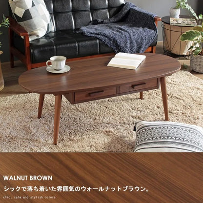 引出し付きリビングテーブル WT-34B 幅110cm 奥行き48cm 高さ37cm