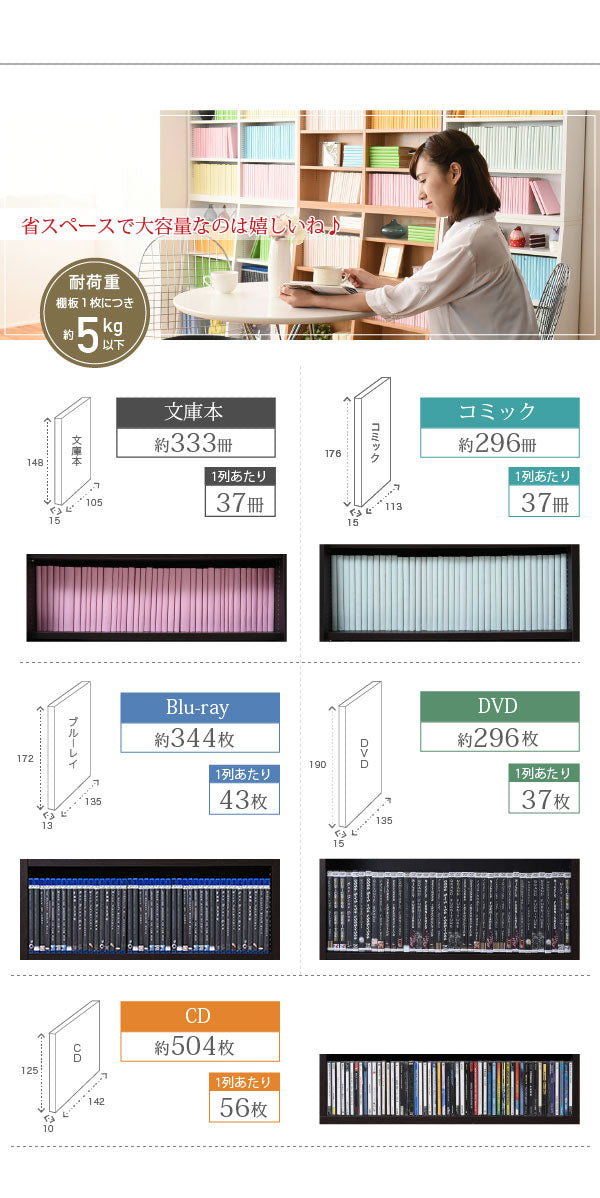 本棚 薄型 1cmピッチ YHK-0214 幅60cm 奥行28cm 高さ180cm