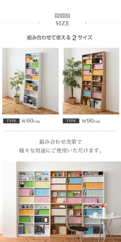 本棚 薄型 1cmピッチ YHK-0214 幅60cm 奥行28cm 高さ180cm